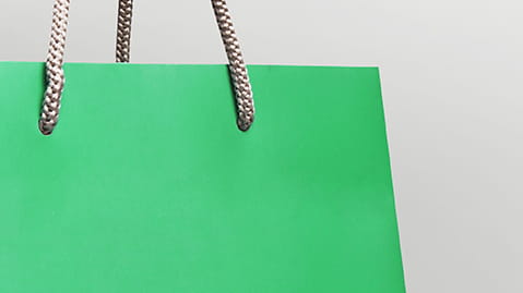 Green paper shopping bag