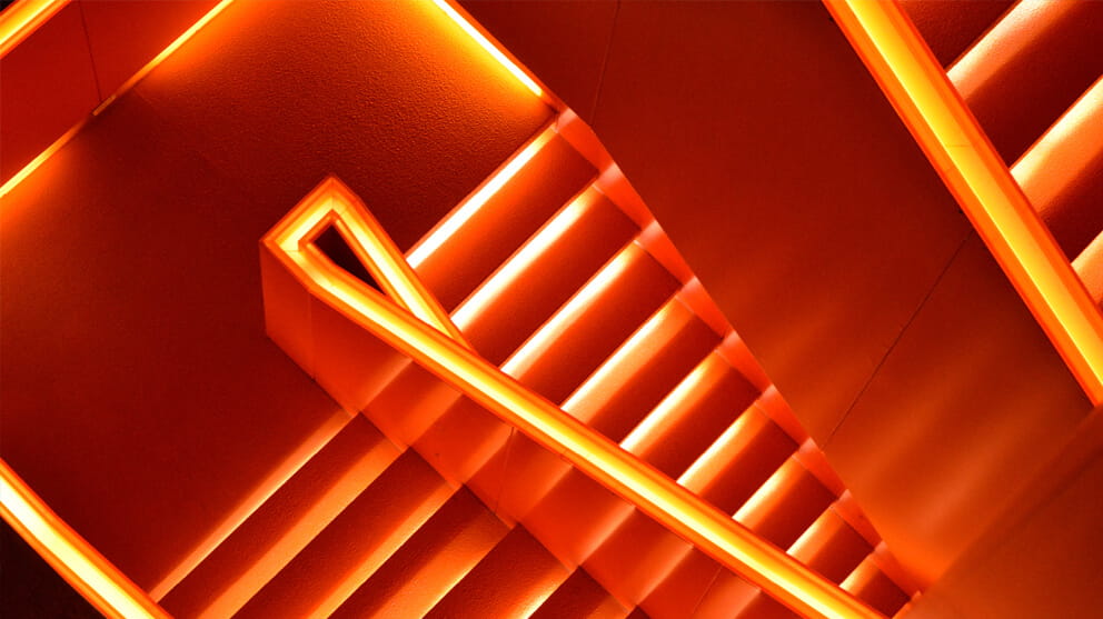 orange stairs