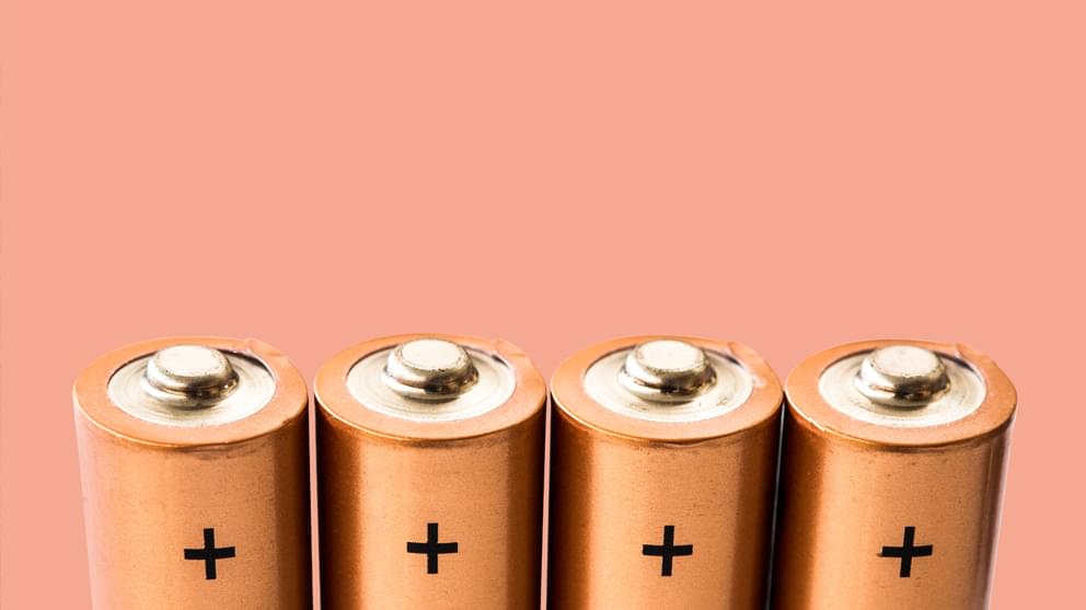 Close-Up Of batteries