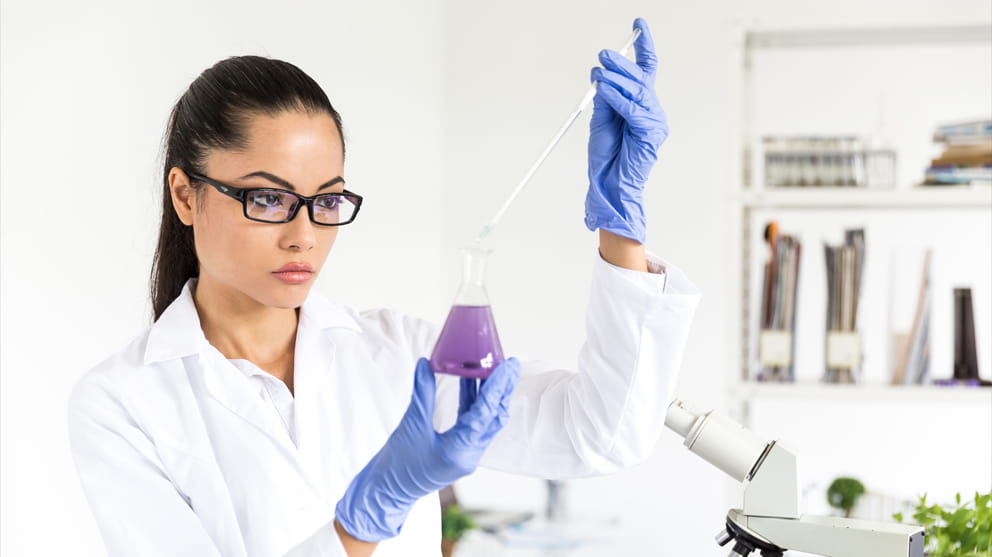 Microbiologist working at laboratory
