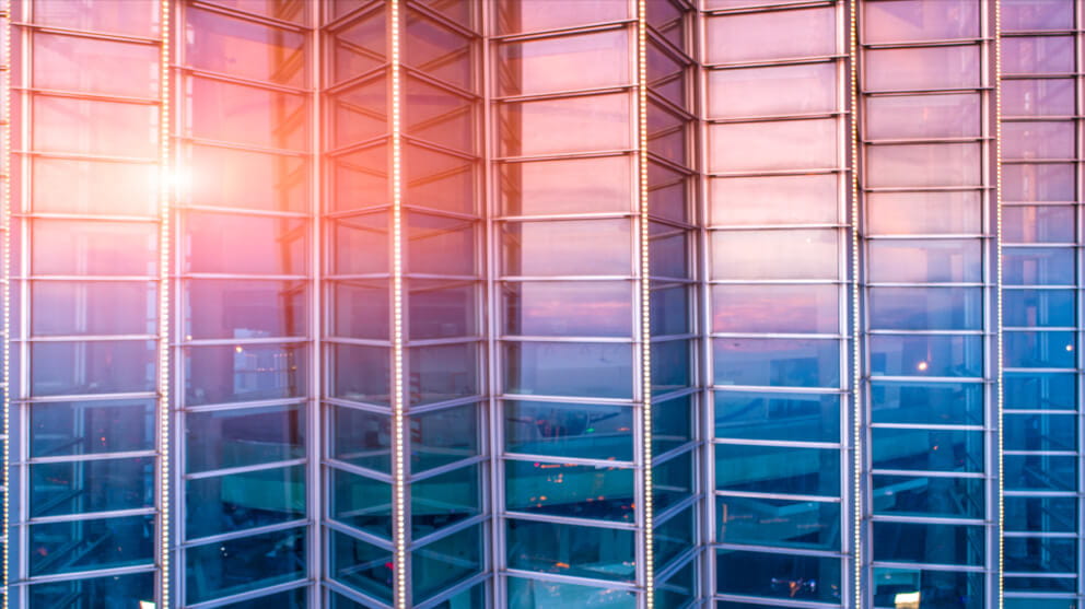 Office facade reflection