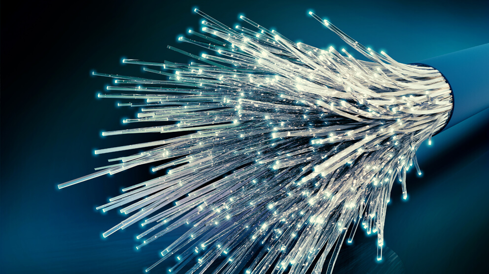 -high speed connection white fibre optic cable