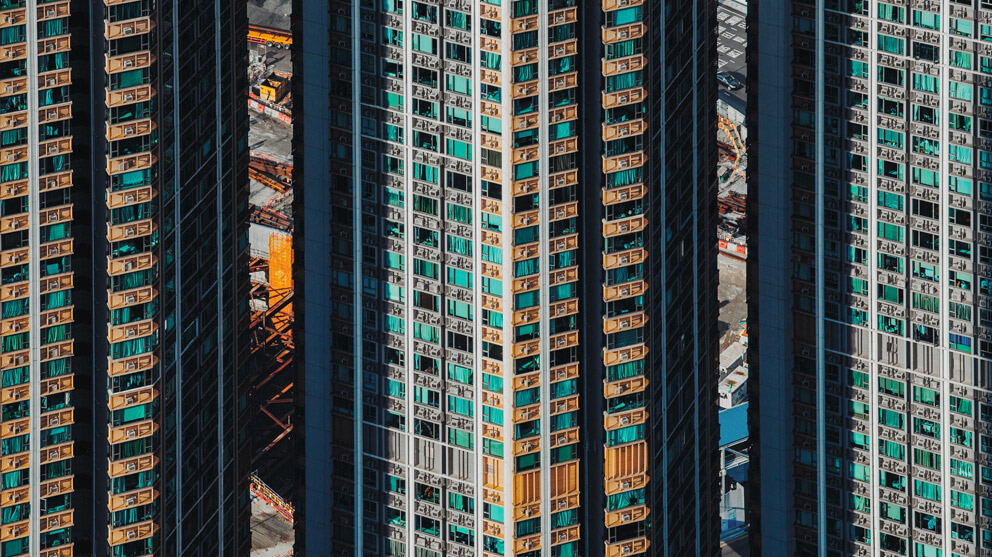 high rise residential apartment facade