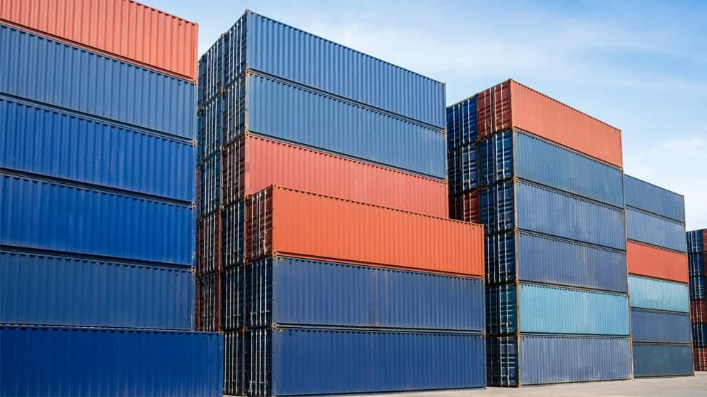 Stack of container boxes
