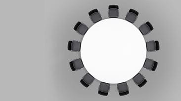 Round table with chairs viewed from above