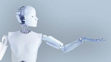 Android with arm out