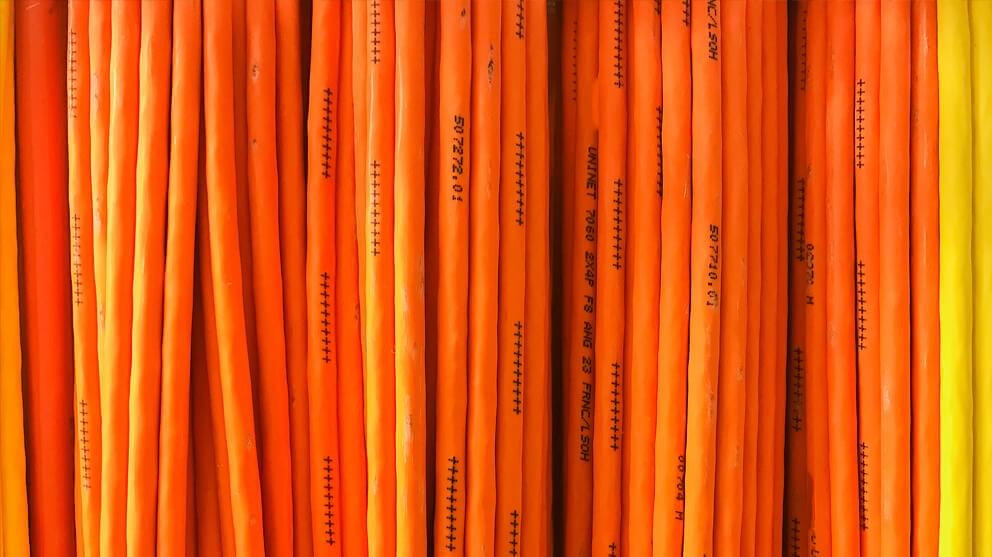 Full Frame Shot Of Orange Cable