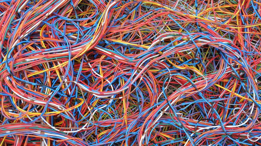 Different coloured wires