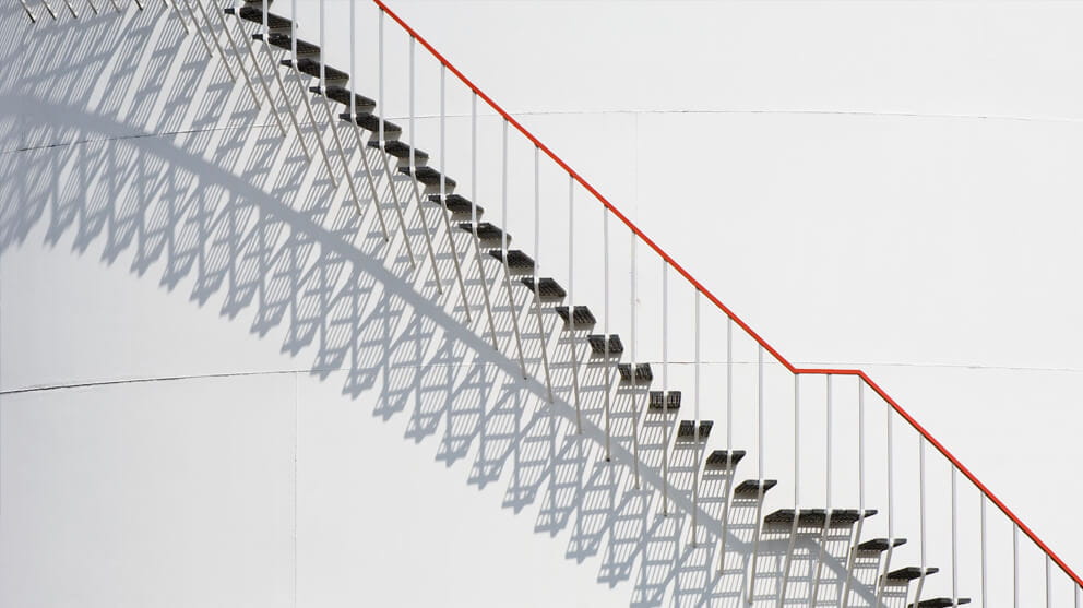 Steps And Shadows on grey background