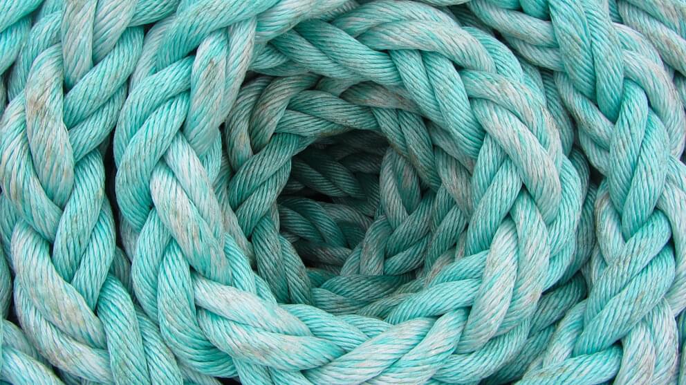 Twisted light blue rope