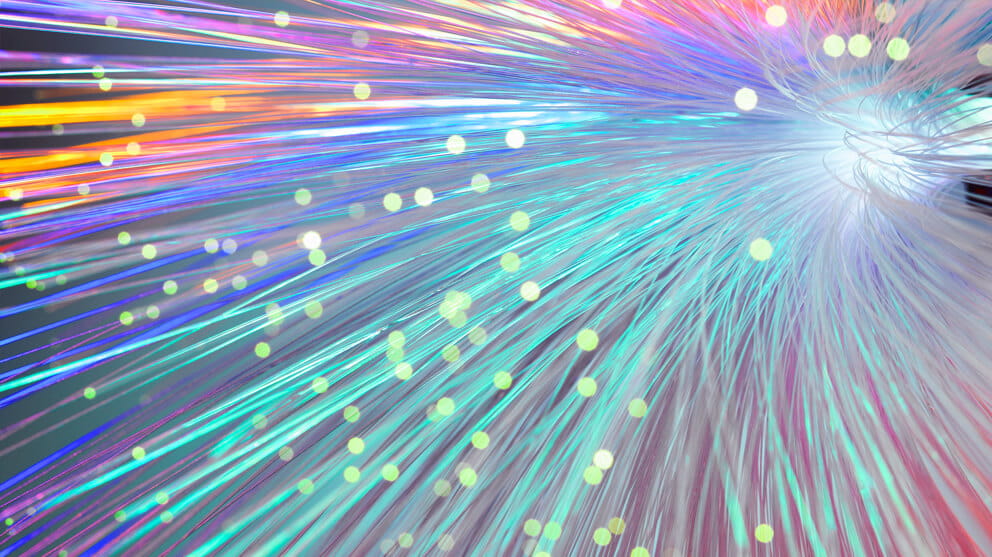 Fibre optics used to send data