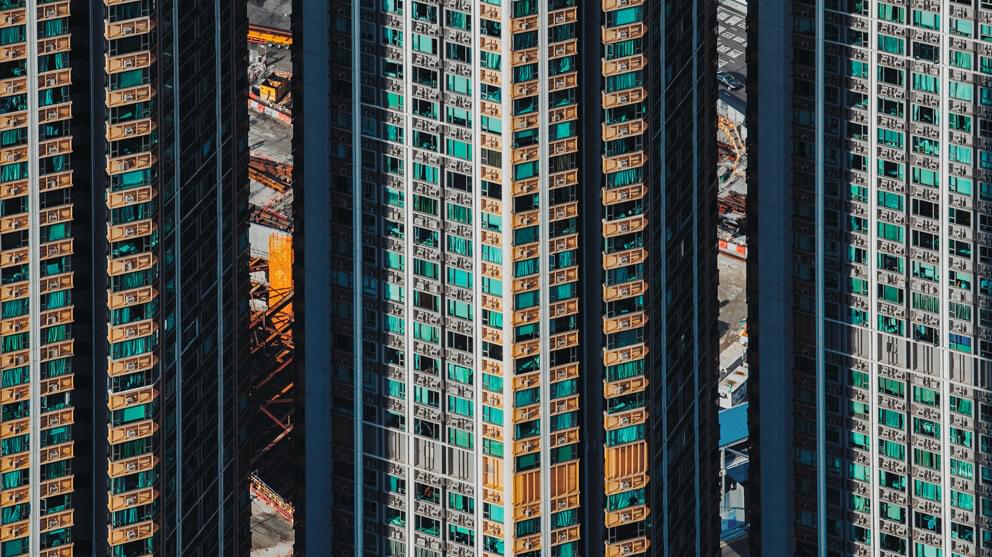 Highrise residential apartment facade