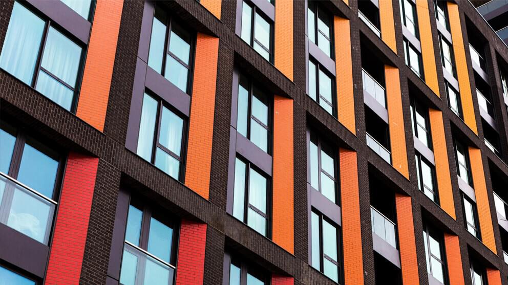 multi coloured modern architecture facade