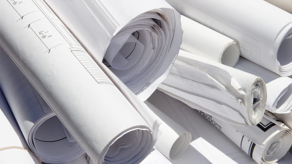 Rolled blueprints