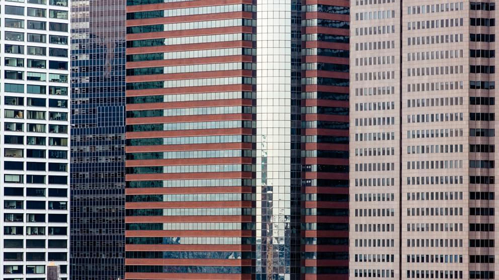Skyscrapers facades of office buildings