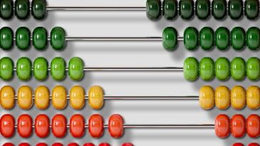 Different coloured abacus