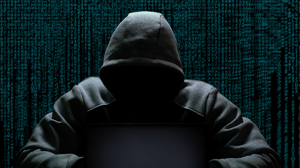 Cyber Crime Black hooded figure