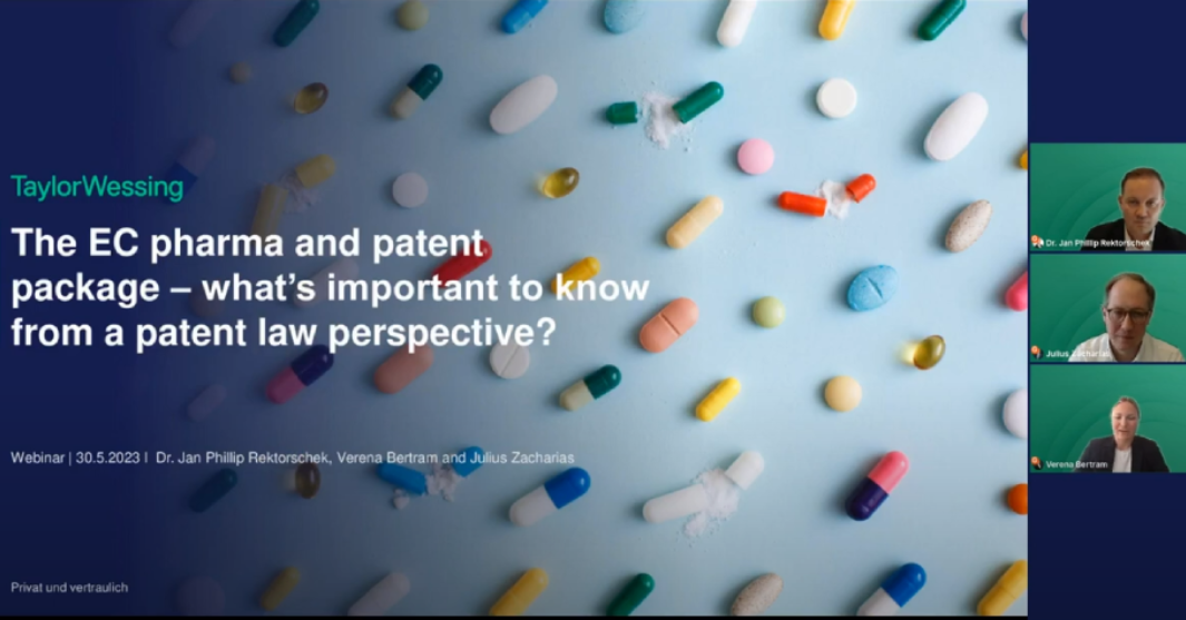 EC pharma and patent package Webinar Taylor Wessing